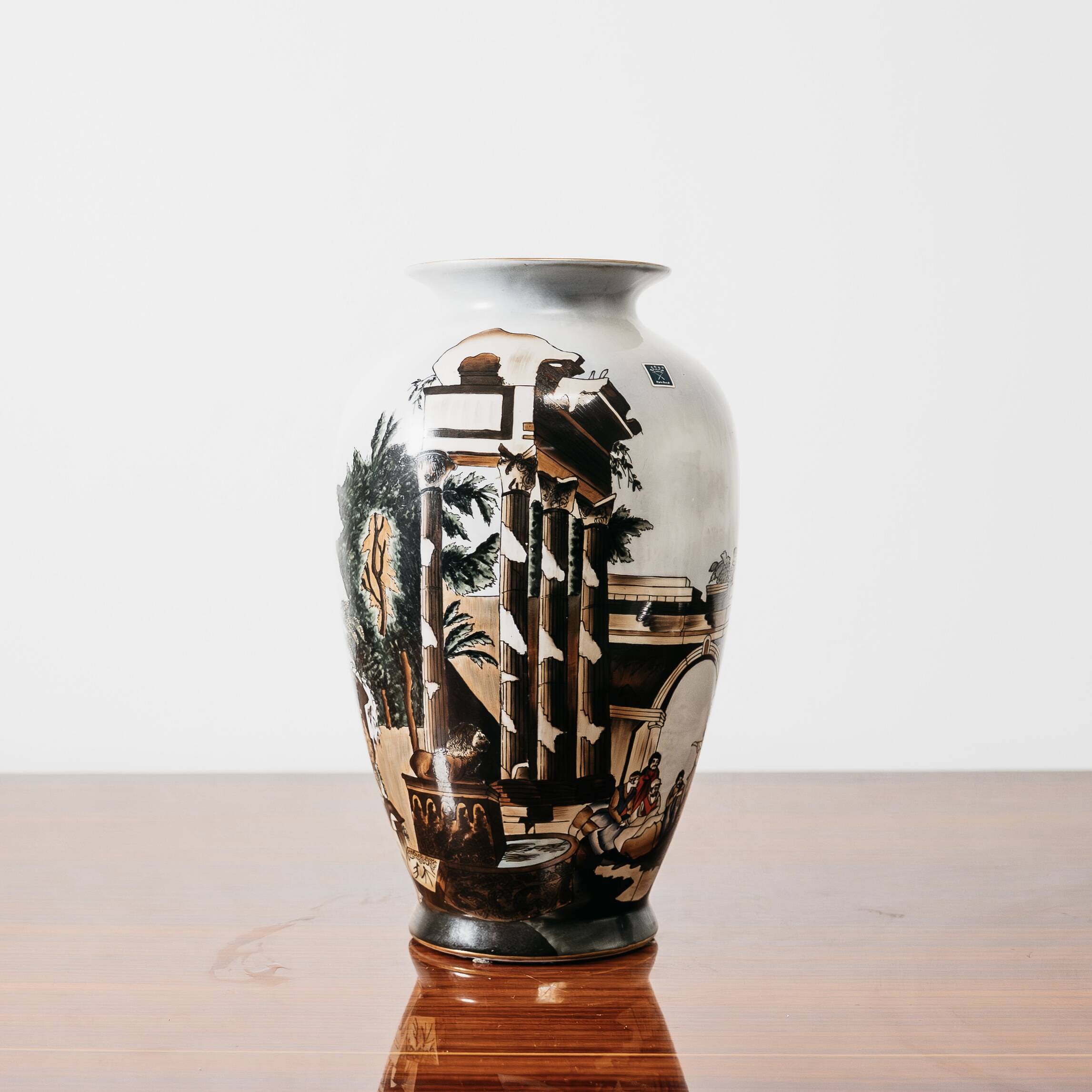Vaso Ceramica Decoro Vecchia Faenza Rarissimo Anni ‘60 Design Art