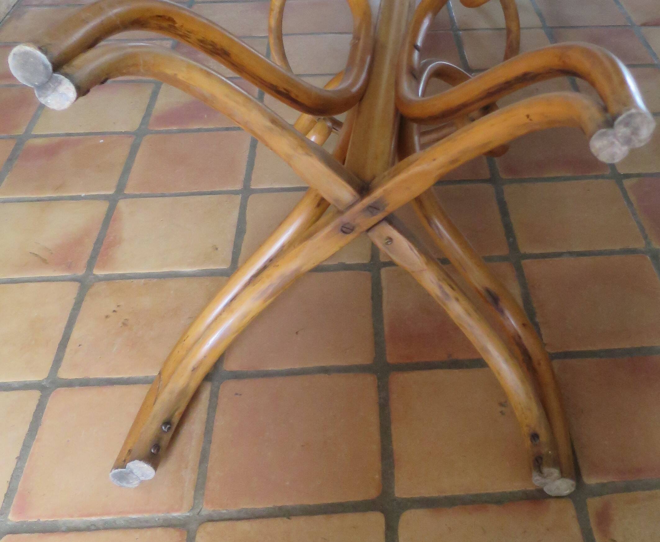 Parrot bistro umbrella coat rack Fischel 8 curved wood hooks