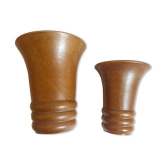 Pair of sandstone vases 60s