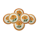 Set 6 assiettes Gien fleur orange 1970 décor peint à la main