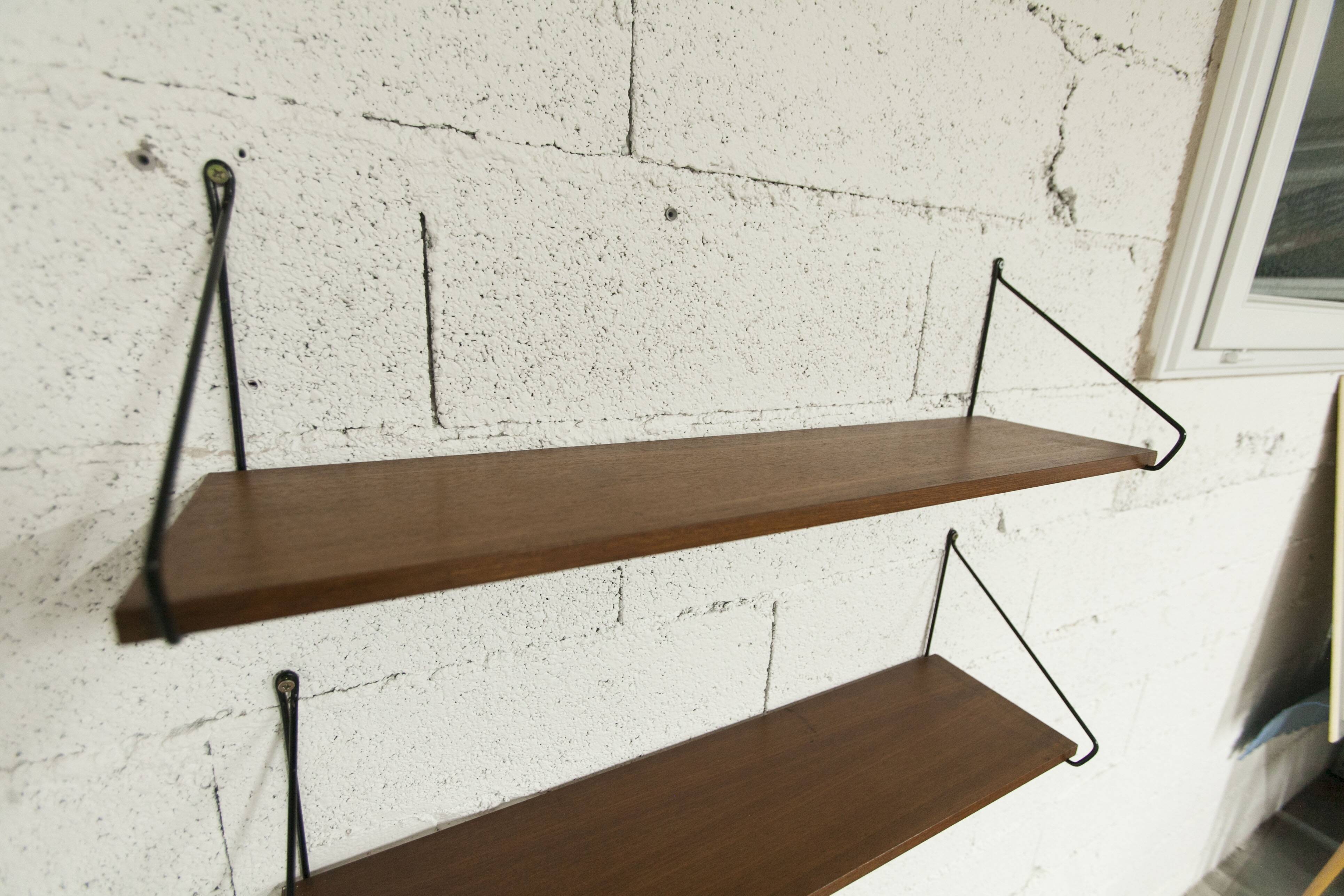 1960s string shelf 2 shelves with 4 triangular shelves
