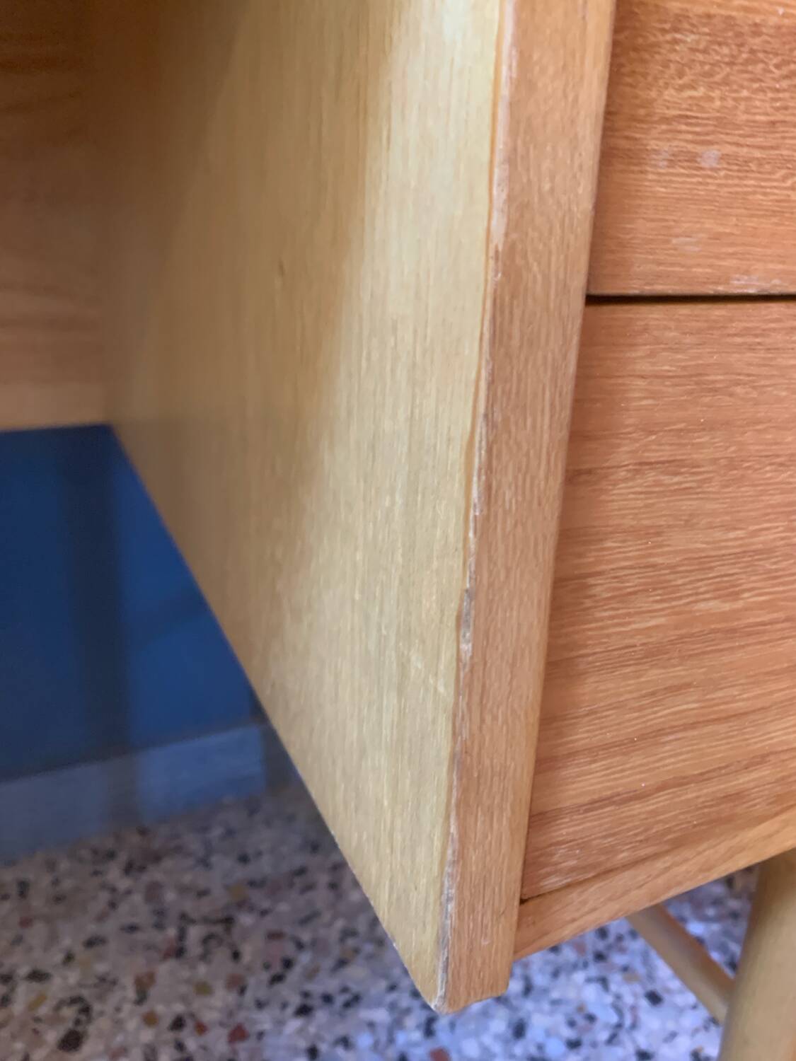 Scandinavian-style desk in light wood