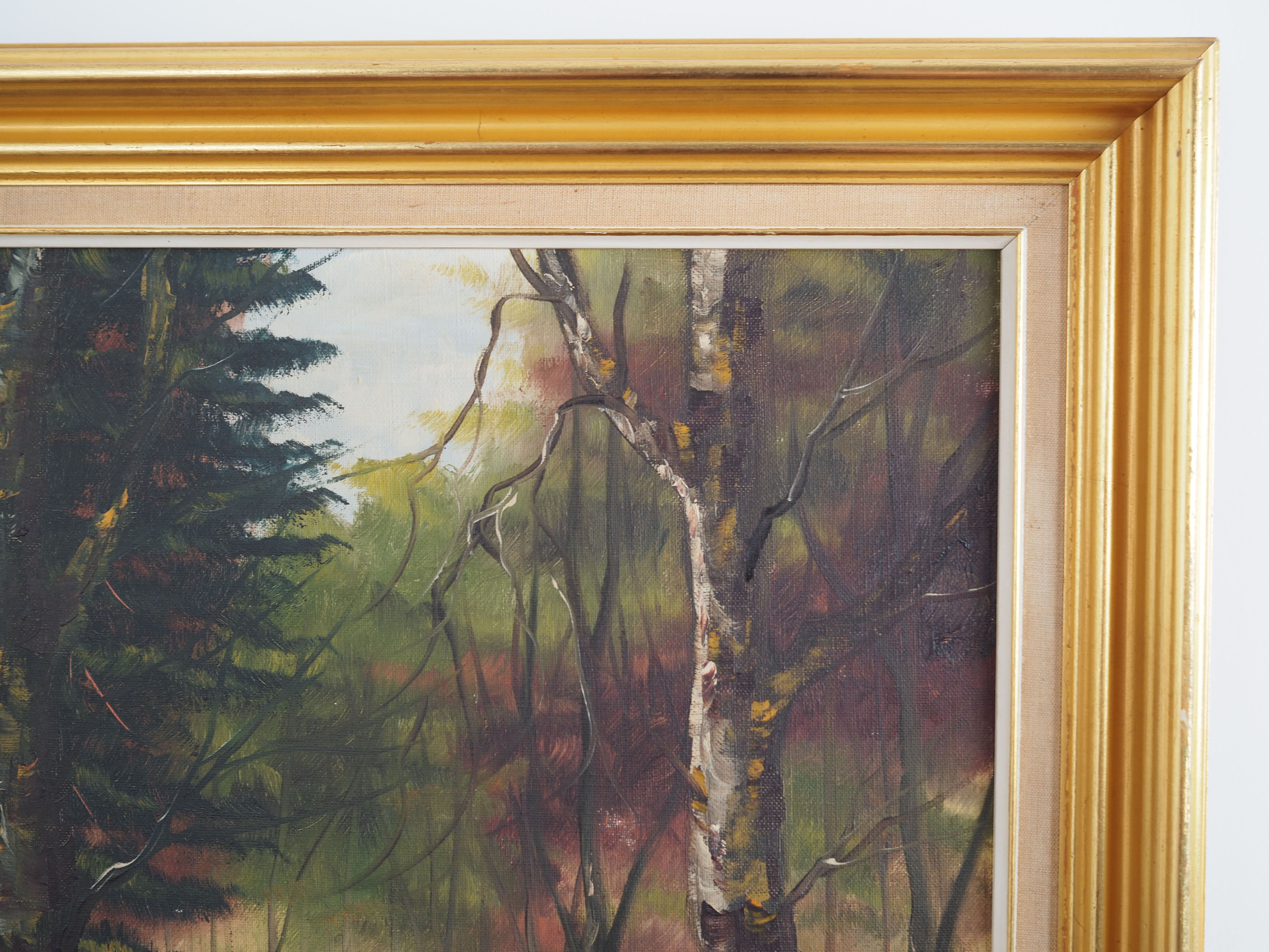 Painting „The Deep in the forest”, Scandinavian design, 1970s