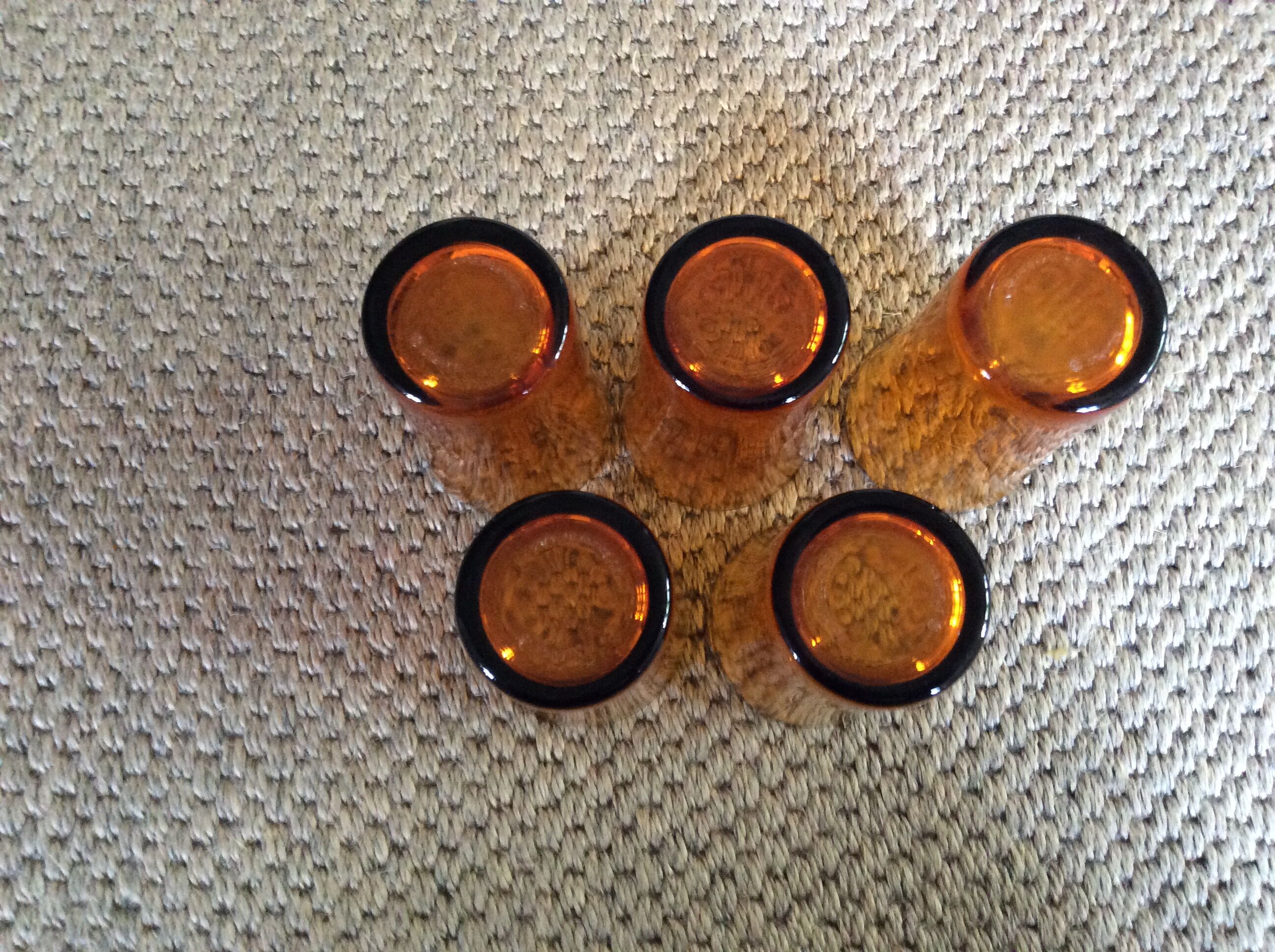 Series of 5 vintage glasses