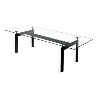 Glass and aluminum table