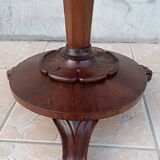 Art Nouveau period side table in walnut and marble