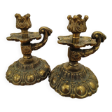 Pair of brass candlesticks
