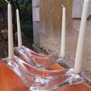 Paire de coupes/ Bougeoirs cristal de Daum