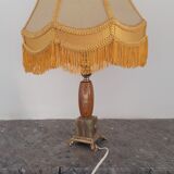 Lampe à poser et son abat jour à frange vintage