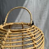 Large lantern-shaped rattan pendant lamp H50 D24