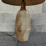 Lampe en céramique grès patinée et jute