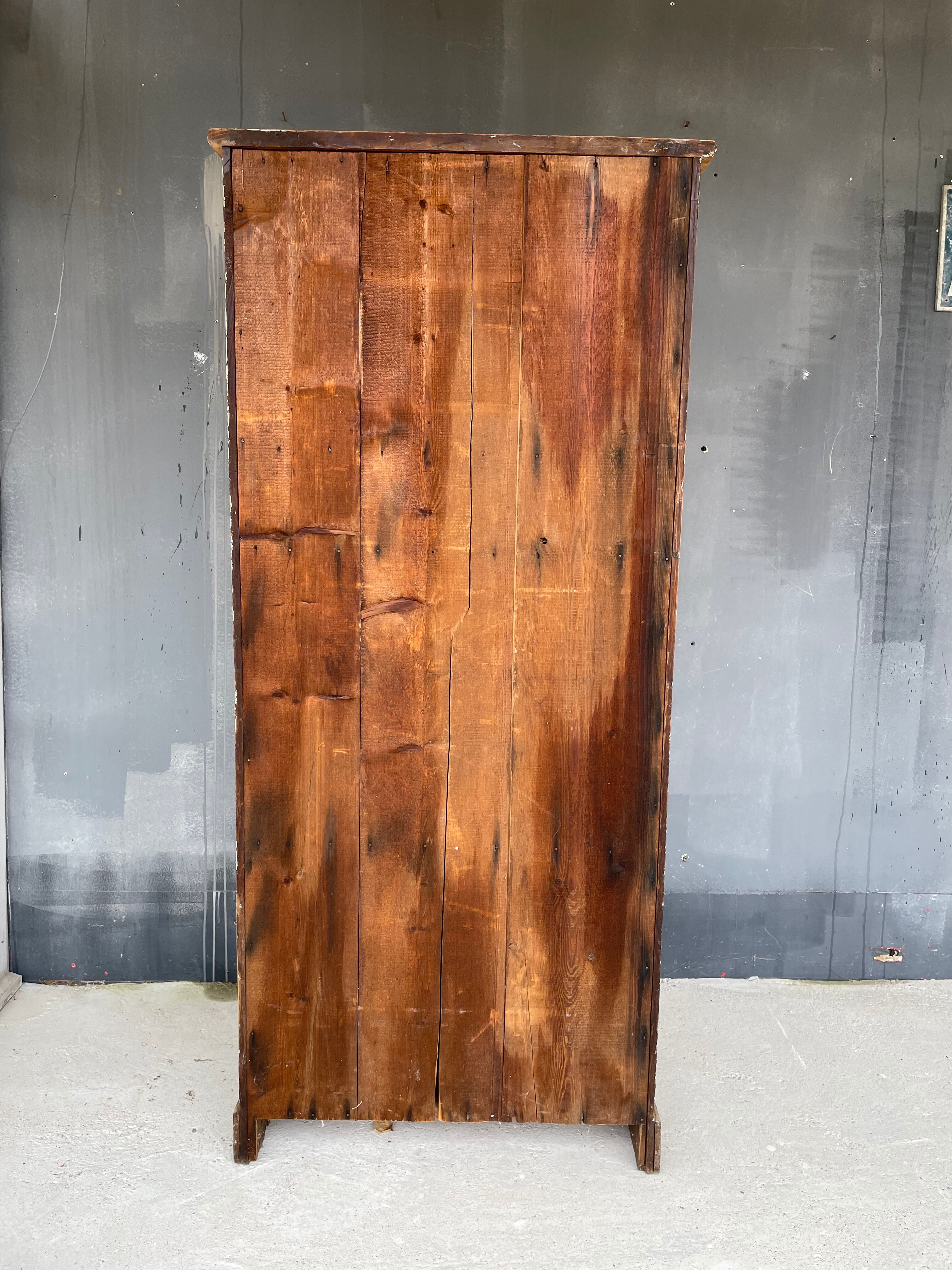 Antique solid oak showcase