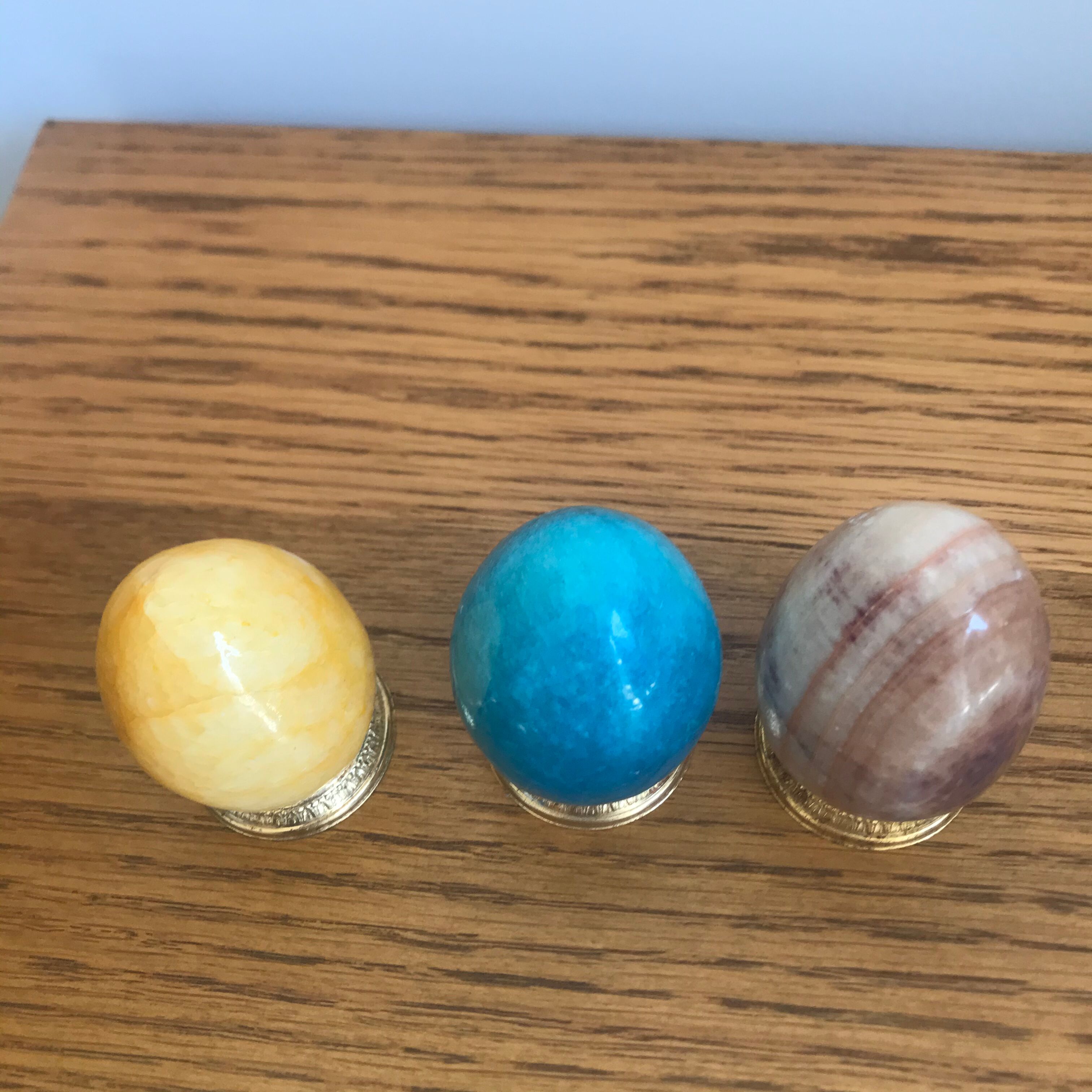 Lot de 3 œufs en onyx
