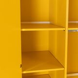 Wardrobe from the Profilsystem collection by Flötotto, 1970s, yellow HPL, beech frame