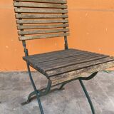 4 folding chairs vintage terrace bistro 60s in metal & wood