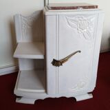 Art Deco bedside table top red marble