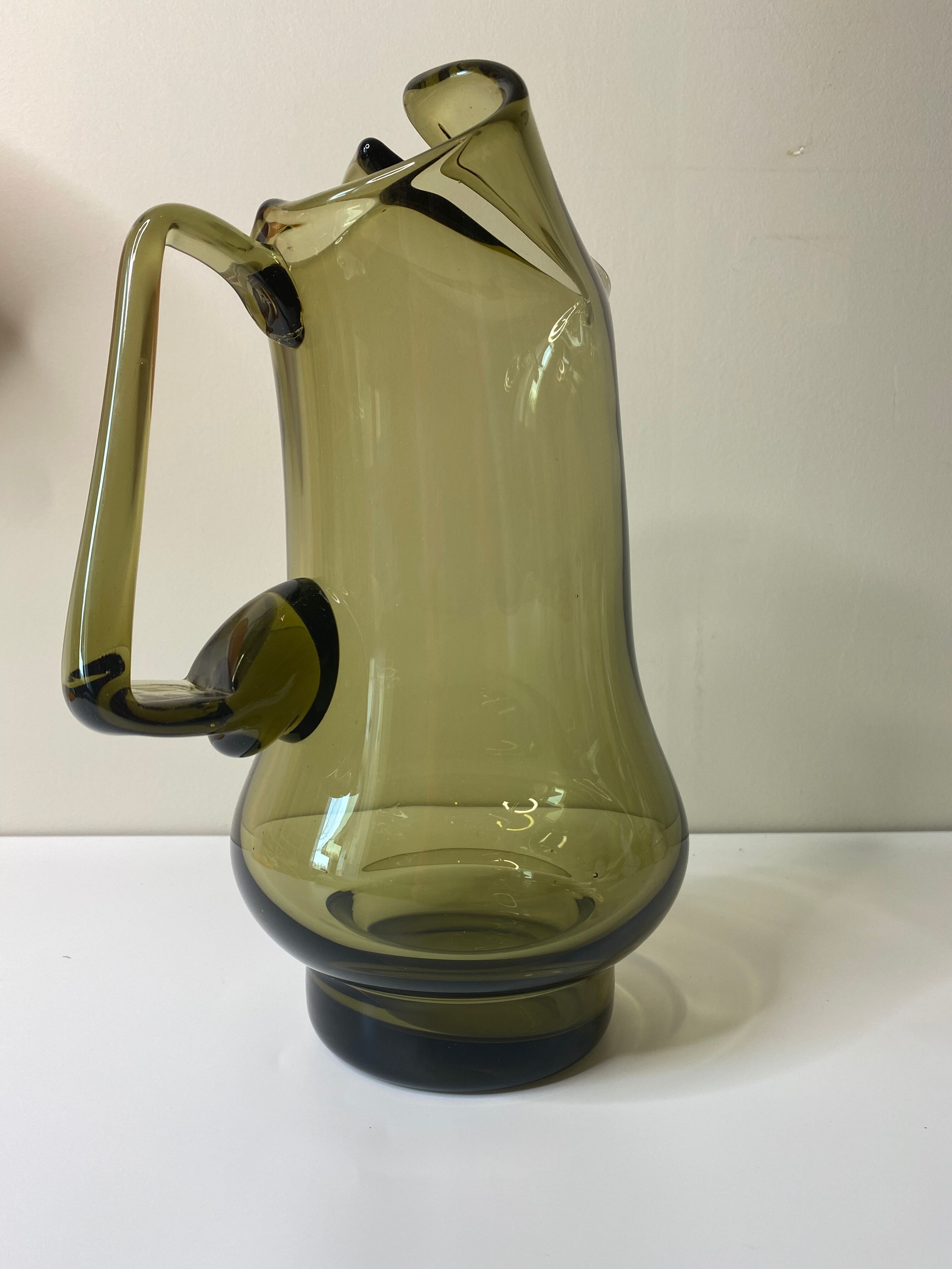 Pitcher Scandinavian design smoked glass