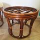 Pretty pair of 2 bamboo and rattan stools with cushions - 80s - Vintage - set of 2