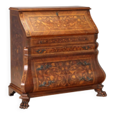 Bureau de style hollandais avec incrustations florales