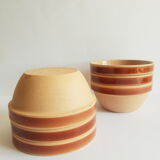 Set of 6 vintage Gien France stoneware bowls