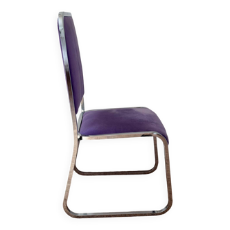 Lot de 4 Chaises velours et métal 70s