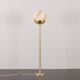Venini Italian brass floor lamp with Murano swirl globe, Italy 1970s