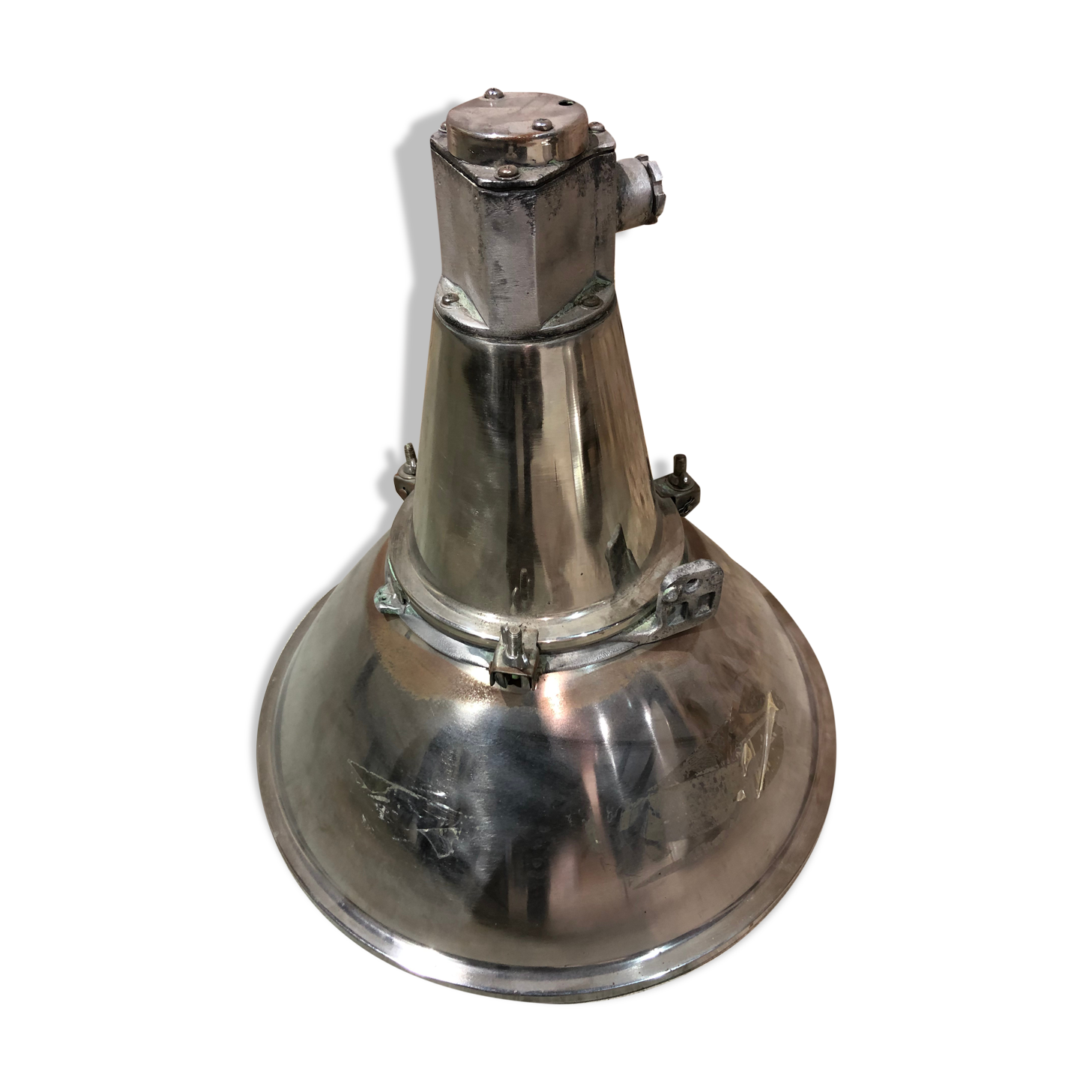 Industrial hanging in polished aluminium 1960s