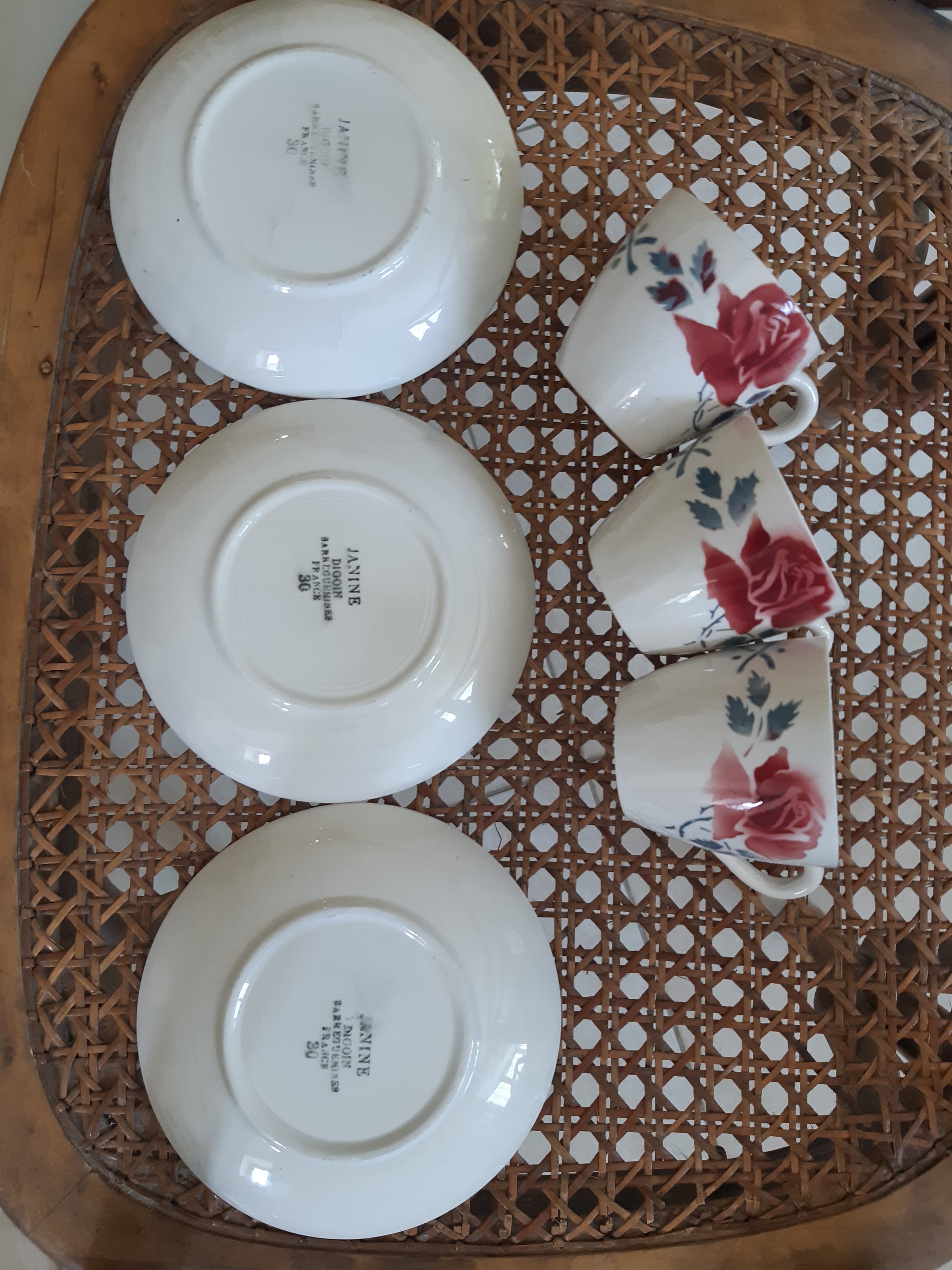 Digoin cups and creamer