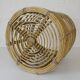 Vintage bamboo stool rattan plant stand mid-century wicker side table
