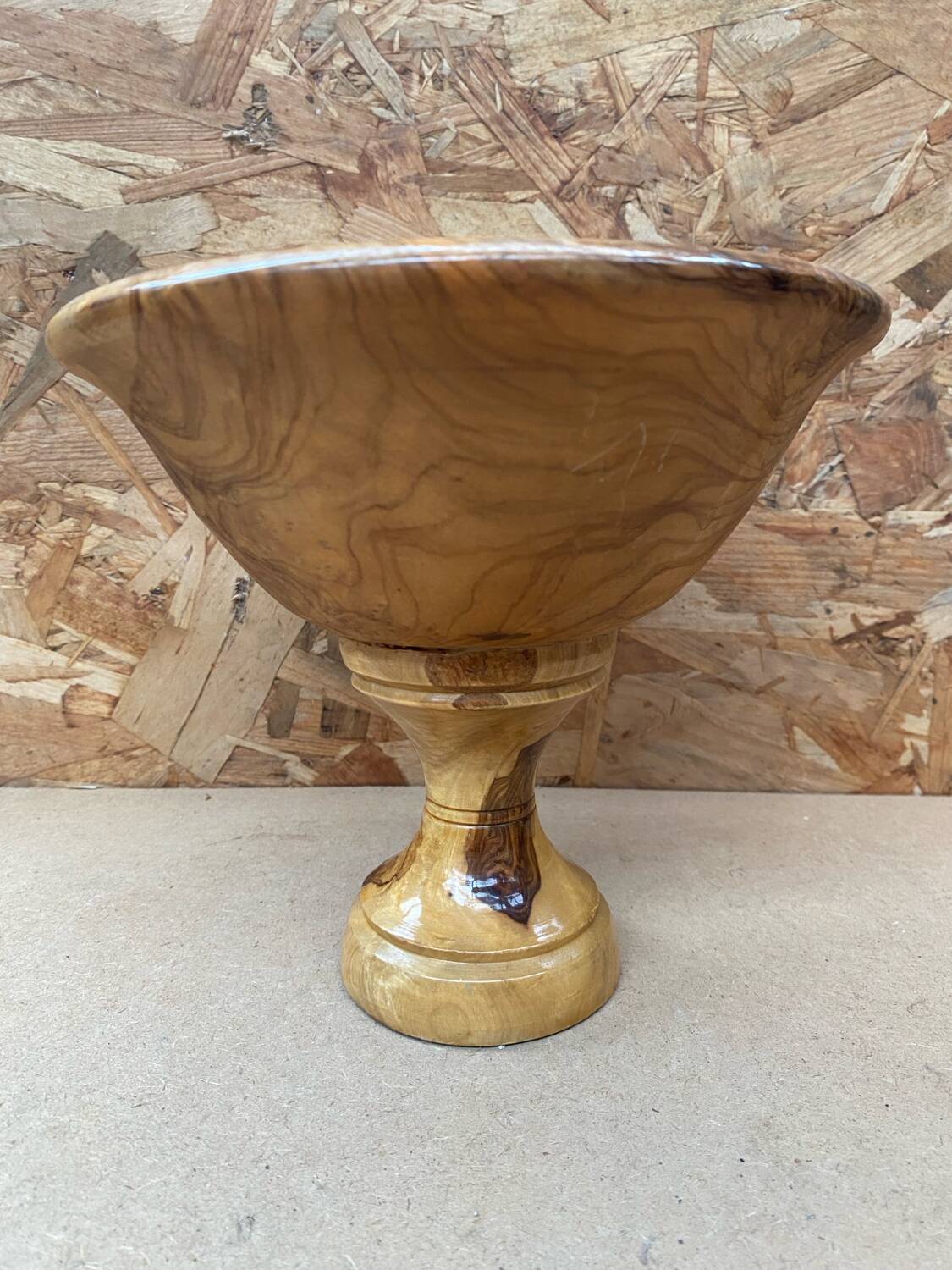Antique Vintage Turned Wood Centerpiece Cup