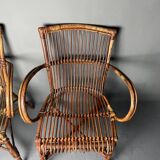 Pair of rattan armchairs 1930