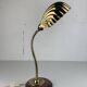 Midcentury brass gooseneck clam shell desk lamp