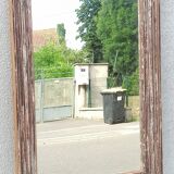 Rectangular mirror in old wood