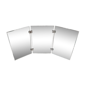 Bevelled triptych mirror - 92x45cm