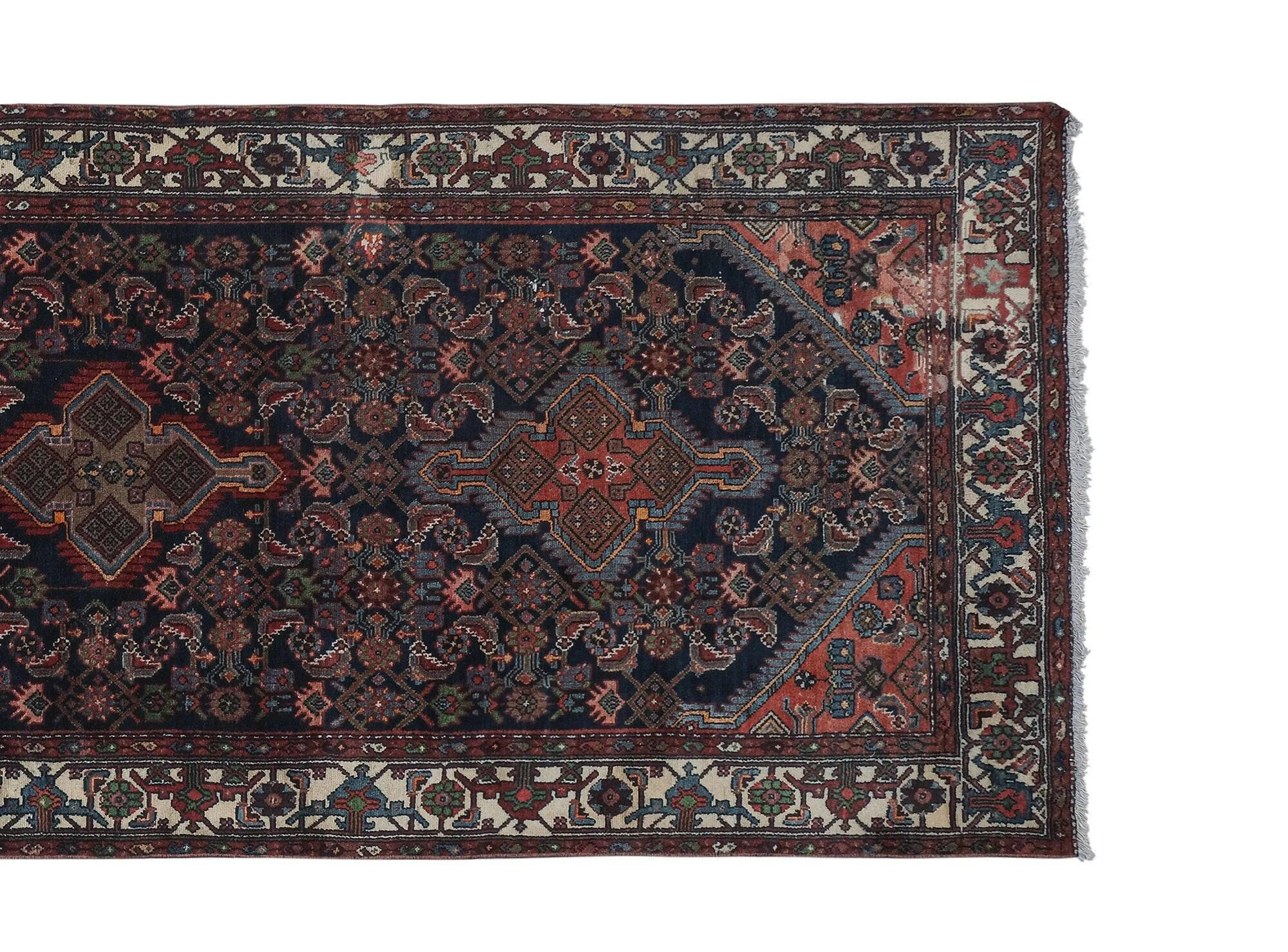 Vintage Turkish hallway rug 121x317 cm