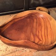 Empty wooden pocket signed Tony Bain Vallauris 50s