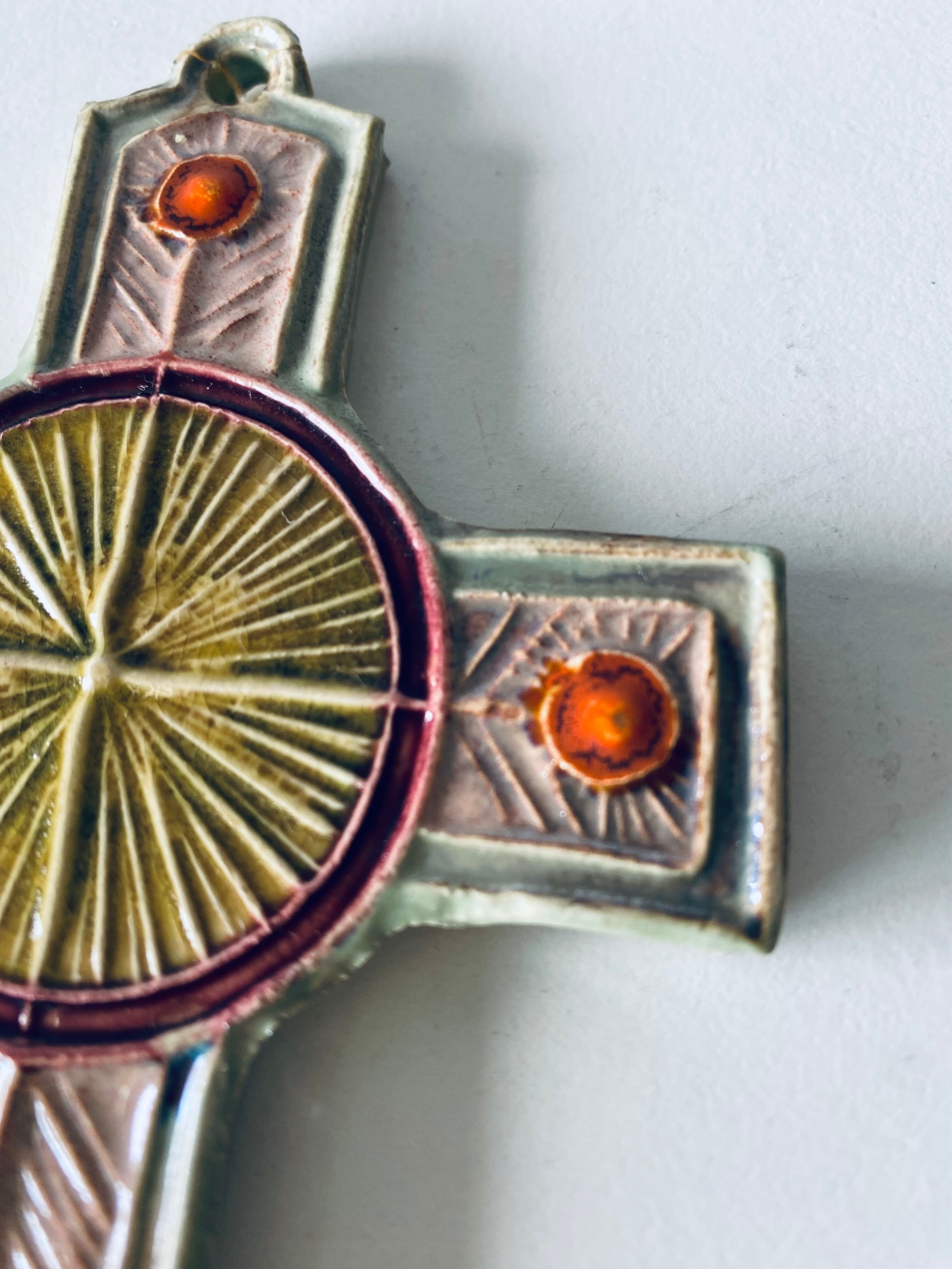 Ceramic wall cross signed Taburet