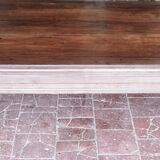 Old French farmhouse table in walnut, turned legs, waxed finish