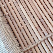 Vintage coffee table with woven rope in bamboo style Audoux Minet/1970s