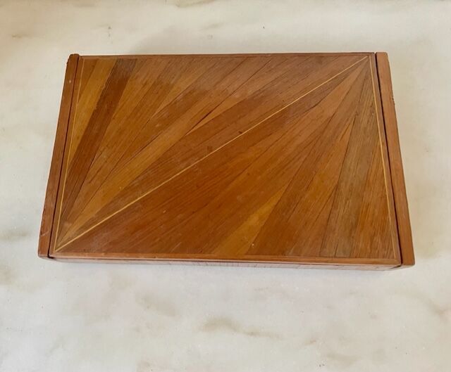 Art Deco straw marquetry box