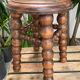 French turned wood stool 1950