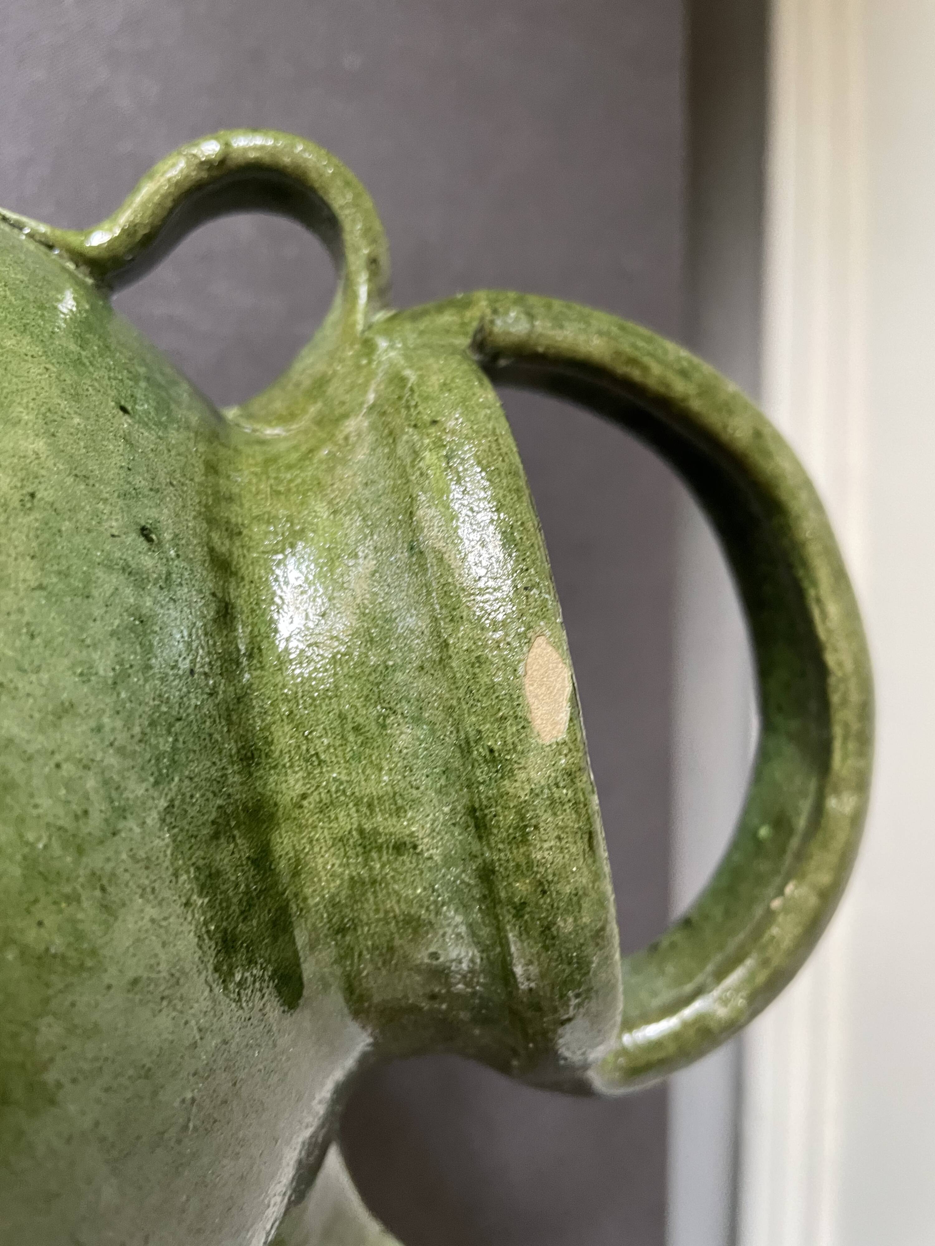 Green terracotta jar