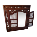 Balinese mirror Indonesia wood, shutters 120x130cm