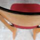 Kitchen table and its 4 chairs in wood and red formica, 1950