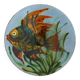 Decorative ceramic wall plate with fish decoration by Puigdemont.
