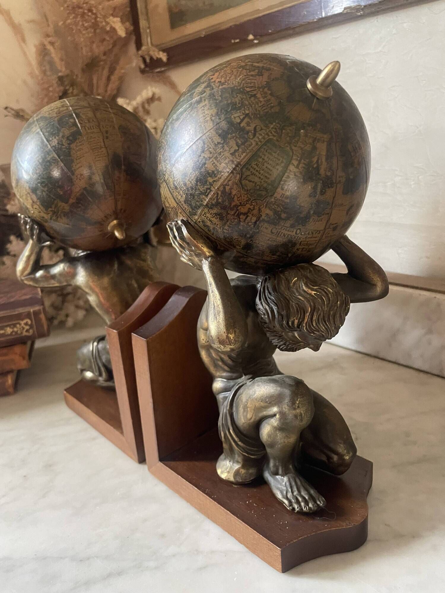Pair of large vintage Mercurio d'Oro bookends