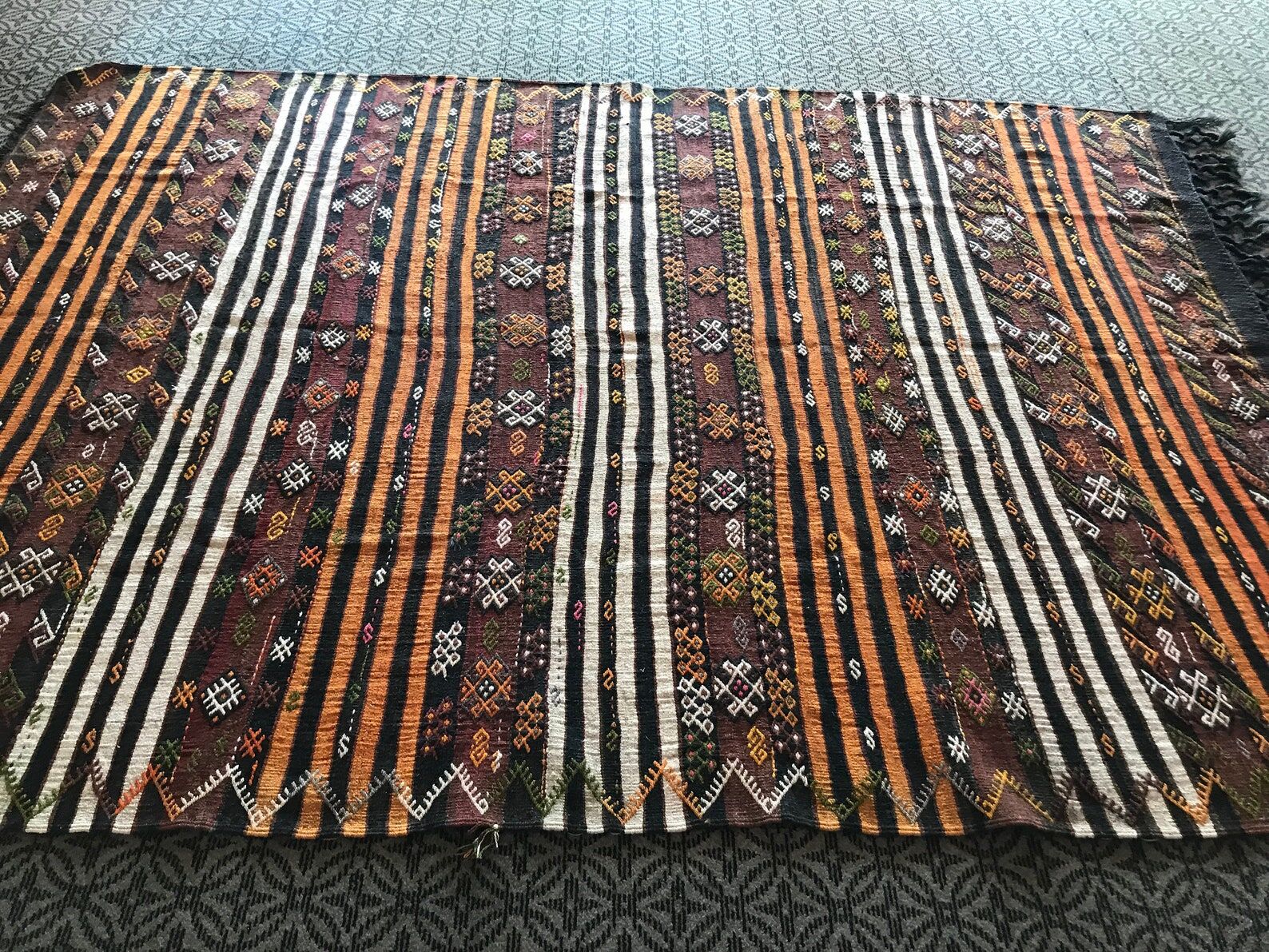 Handmade oushak kilim rug 300 x 210 cm