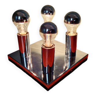 Space Age ceiling light in chrome metal, 1970s