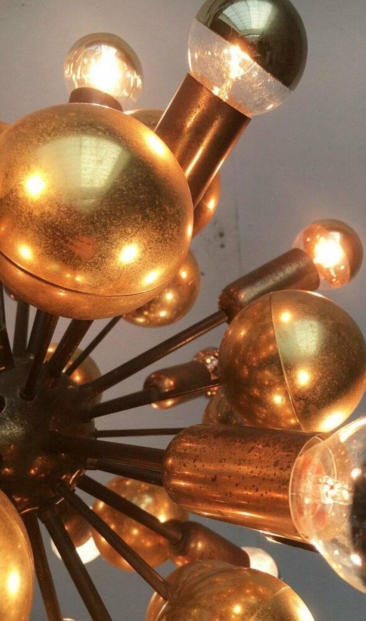 Atomic Brass Ceiling Suspension by Dorothee Becker for Cosack, 1970s.