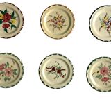 Set of 6 plates with floral pattern